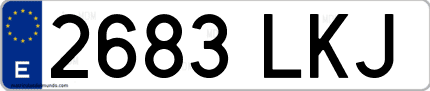 Ejemplo de matrícula de coche ordinaria 2683 LKJ