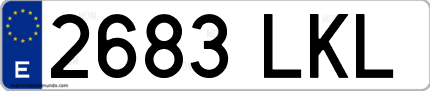 Ejemplo de matrícula de coche ordinaria 2683 LKL
