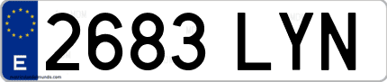 Ejemplo de matrícula de coche ordinaria 2683 LYN