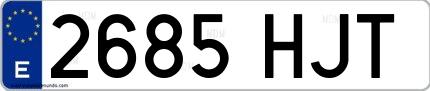 Ejemplo de matrícula española 2685 HJT