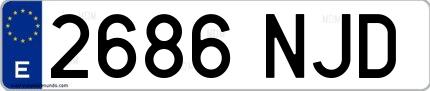 Ejemplo de matrícula española 2686 NJD
