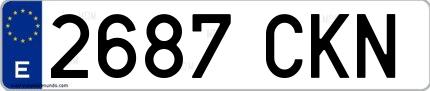 Ejemplo de matrícula española 2687 CKN