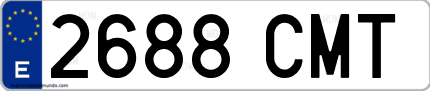Ejemplo de matrícula de coche ordinaria 2688 CMT
