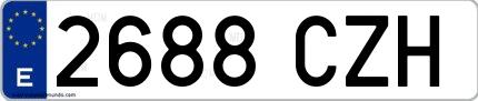 Ejemplo de matrícula española 2688 CZH
