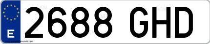 Ejemplo de matrícula española 2688 GHD