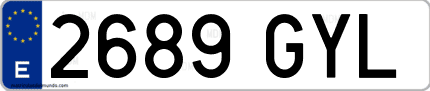 Ejemplo de matrícula de coche ordinaria 2689 GYL