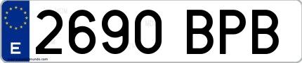 Ejemplo de matrícula española 2690 BPB