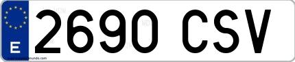 Ejemplo de matrícula española 2690 CSV