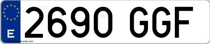 Ejemplo de matrícula española 2690 GGF