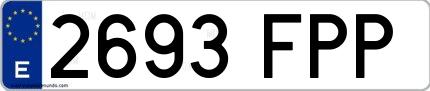 Ejemplo de matrícula española 2693 FPP