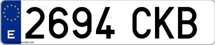 Ejemplo de matrícula española 2694 CKB