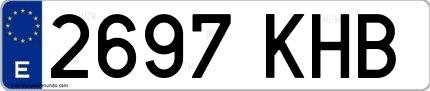 Ejemplo de matrícula española 2697 KHB