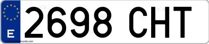 Ejemplo de matrícula española 2698 CHT