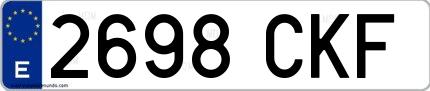 Ejemplo de matrícula de coche ordinaria 2698 CKF