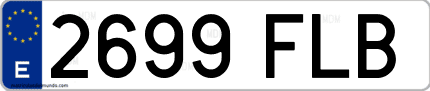 Ejemplo de matrícula de coche ordinaria 2699 FLB