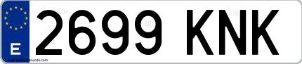 Ejemplo de matrícula española 2699 KNK