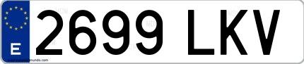 Ejemplo de matrícula española 2699 LKV