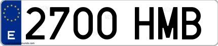 Ejemplo de matrícula española 2700 HMB