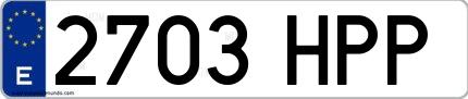 Ejemplo de matrícula española 2703 HPP