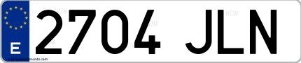 Ejemplo de matrícula española 2704 JLN