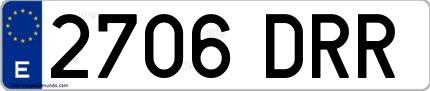 Ejemplo de matrícula española 2706 DRR