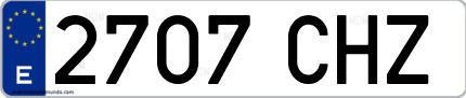Ejemplo de matrícula de coche ordinaria 2707 CHZ