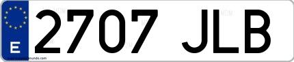 Ejemplo de matrícula española 2707 JLB