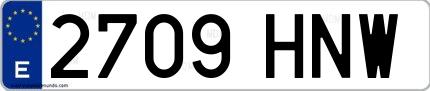 Ejemplo de matrícula española 2709 HNW