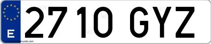 Ejemplo de matrícula española 2710 GYZ