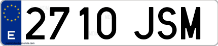 Ejemplo de matrícula de coche ordinaria 2710 JSM