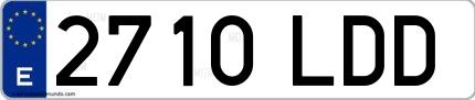Ejemplo de matrícula española 2710 LDD