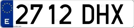 Ejemplo de matrícula española 2712 DHX