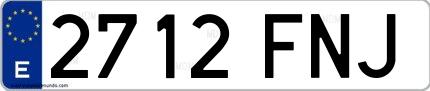 Ejemplo de matrícula española 2712 FNJ