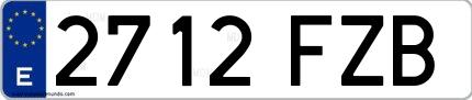 Ejemplo de matrícula española 2712 FZB
