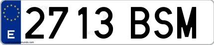 Ejemplo de matrícula española 2713 BSM
