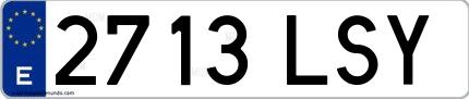 Ejemplo de matrícula española 2713 LSY