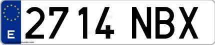 Ejemplo de matrícula española 2714 NBX