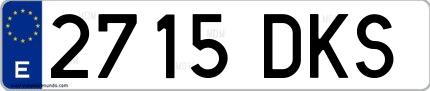 Ejemplo de matrícula española 2715 DKS