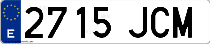 Ejemplo de matrícula de coche ordinaria 2715 JCM