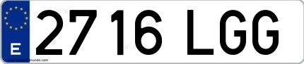 Ejemplo de matrícula española 2716 LGG