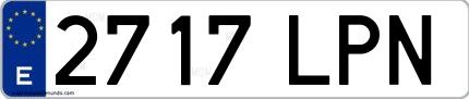Ejemplo de matrícula española 2717 LPN