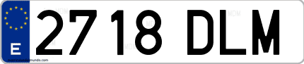 Ejemplo de matrícula de coche ordinaria 2718 DLM