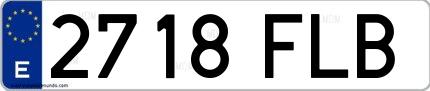 Ejemplo de matrícula española 2718 FLB