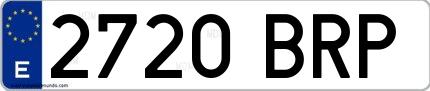 Ejemplo de matrícula española 2720 BRP