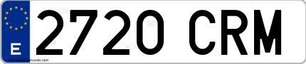 Ejemplo de matrícula española 2720 CRM