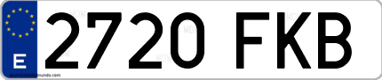 Ejemplo de matrícula de coche ordinaria 2720 FKB