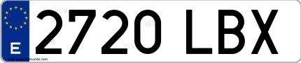 Ejemplo de matrícula española 2720 LBX