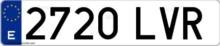 Ejemplo de matrícula española 2720 LVR