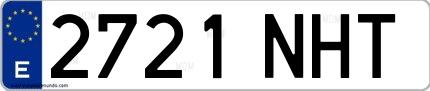 Ejemplo de matrícula española 2721 NHT