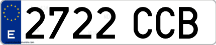 Ejemplo de matrícula de coche ordinaria 2722 CCB